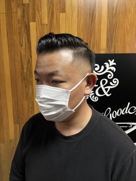 グッドマン バーバーショップ リョクチ(goodman barbar shop RYOKUCHI) バーバー メンズカット ハードパートフェードスタイル