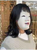 【coma中野】暗髪グレージュふんわりミディアム