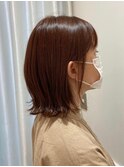 オレンジブラウン　外ハネ　20代30代40代