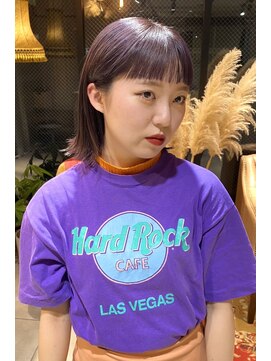 ティル(till) 【tll_kage】切りっぱなしボブ＋ラベンダーカラー