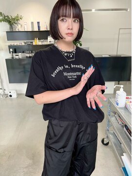 ザワン(the one .) 【the one.】暗髪ミニボブ×ワイドバング -TANAKA-