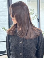 ファチュール(fAture.) 30代40代50代レイヤーロング グレーベージュ アッシュカラー 