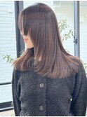 30代40代50代レイヤーロング グレーベージュ アッシュカラー