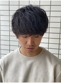 ダークアッシュ/アッシュブラック/カルマパーマ/ベリーショート