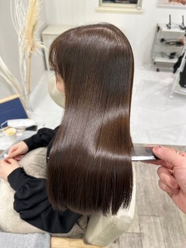 レヴ 草加店(LEV.) アッシュブラックデザインカラー レイヤーカット ウェットヘア