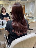 ピンクブラウン グラデーションカラー 巻き髪切りっぱなし横浜★