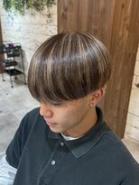 グランデュール 静岡駅前店(GRANDEUR)&nbsp;メンズマッシュ×ハイライトブラウンベージュ(静岡/焼津/藤枝)