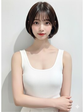 アース 大曽根店(HAIR&MAKE EARTH) earthショートレイヤーボブミルクティー丸みショートボブ