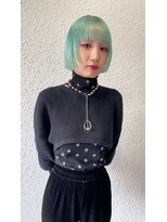 キジ(KIJI) ミニボブ/ボブ/ミントカラー/ハイトーン/ワイドバング/オン眉