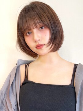 セイドット リー(Say. Ree) say.ショートボブひし形ショートミルクティーベージュ暗めカラー