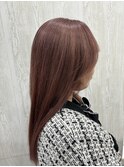 ロング×濃いめピンクベージュ