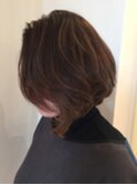 前下がりボブ30代40代マロンベージュ /艶カラーオーガニック