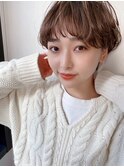 オリーブアッシュショート/ひし形シルエット/小顔カット/透明感