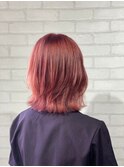 20代/ハイトーン/ブリーチ/秋カラー/レッド