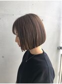 モカブラウン/くすみカラー/オータムカラー/前下がりボブ/吉祥寺
