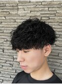 黒髪パーマ波巻きパーマプードルパーマスペインカールメンズ
