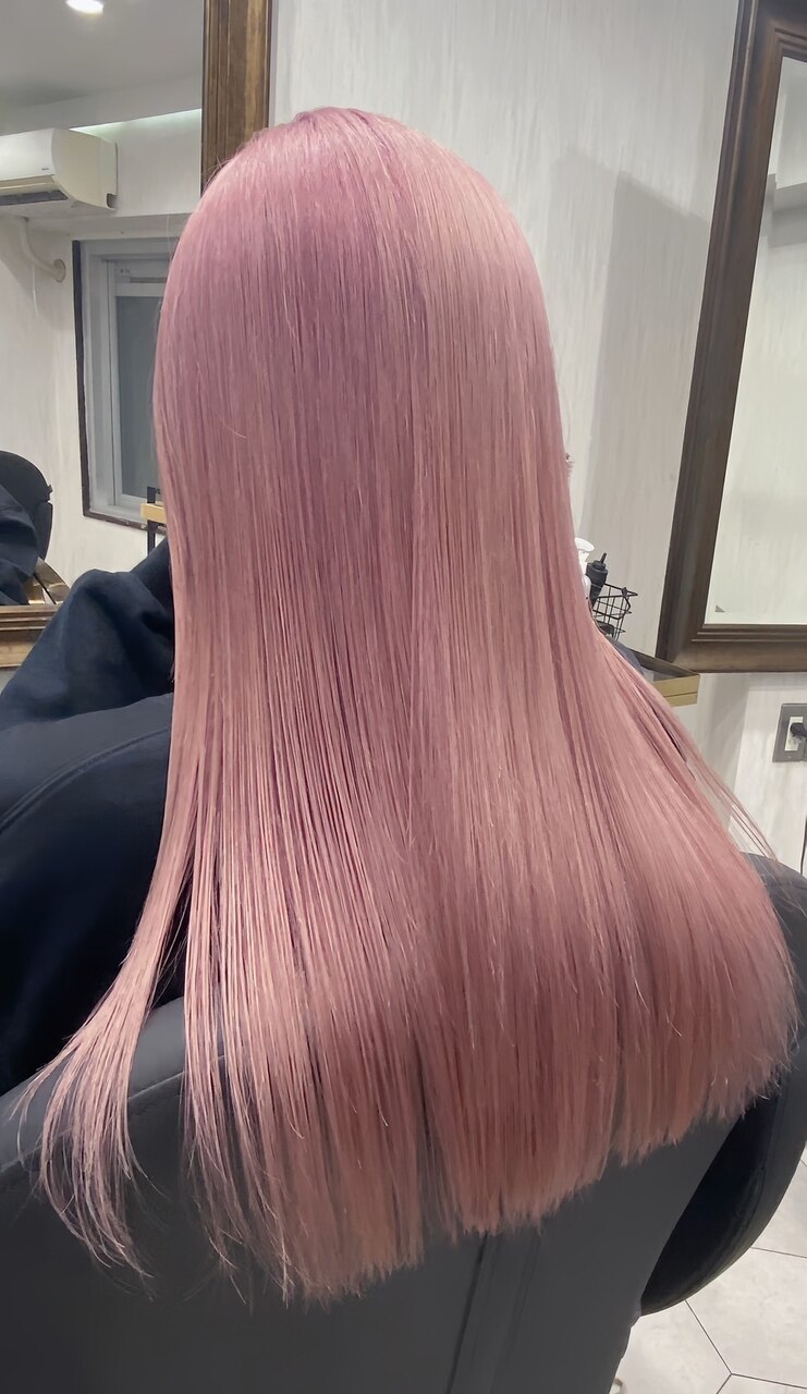 20代30代ベビーピンク/美髪ストレート/アッシュ/外国人風：L202365179
