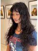 顔まわりレイヤー×大人ウェーブヘア