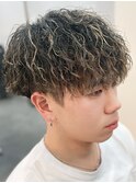 奈良men's縦落ちツイストスパイラルパーマメッシュパーマ