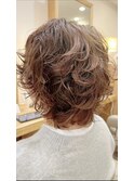 ショートウルフパーマスタイル/顔回りレイヤー