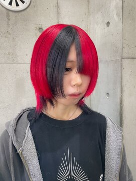 インク 渋谷(INK.) レッド 黒メッシュ