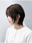 ショート顔周りレイヤーグレージュくびれヘア_ba555682