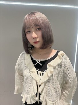 ジェム(GEM) 【暖音】ホワイトグレージュで透明感upするボブスタイル♪
