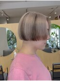 【渋谷】地毛風ブリーチ×美シルエットミニボブ