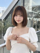 シー バイ ロンド 新宿(Sea by Lond)&nbsp;ワンホンレイヤ ー×ダークブルー[デジタルパーマ/ボブ/韓国]