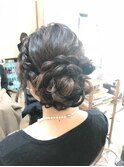 ロングお花サイドアップアレンジ【ヘアメイク　立川南口/立川】