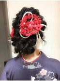 卒業式　ヘアセット　横浜　袴着付　14