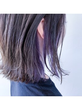 テクライズ 豊橋店(TECHRISE) グレージュ×パープル×インナーカラー