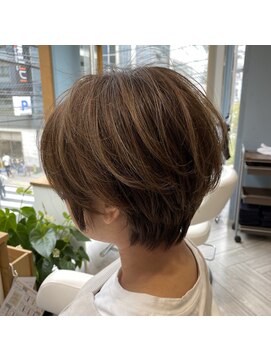 アヴァンス 広島本通店(AVANCE.) くびれショートボブ×ラテベージュ