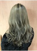 ブリーチオリーブカラー/ミントアッシュ/ふんわり/30代40代50代