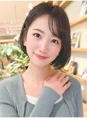 大人可愛い20代30代40代小顔ウルフレイヤーボブ丸みショートボブ