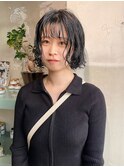 黒髪ボブとパーマ