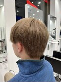 ツイストスパイラルパーマブリーチベージュマッシュ