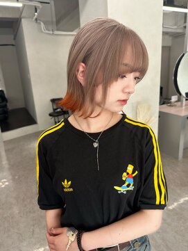 ティント 梅田(Tint) 【KENT】ミルクティー裾オレンジボブ《大阪梅田駅》