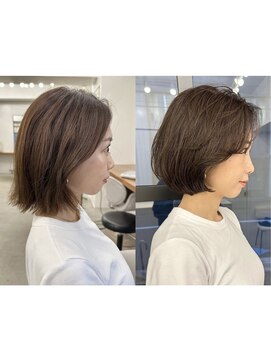コットン(cotton) 華やかさある朝楽大人ショートボブ【川野指名限定スタイル】