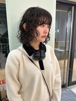 ミディアムウルフレイヤーパーマプードルパーマ