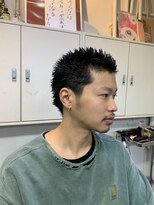 メリケンバーバーショップ フクオカ(MERICAN BARBERSHOP FUK)&nbsp;べリーショートダークアッシュニュアンスパーマ韓国マッシュ