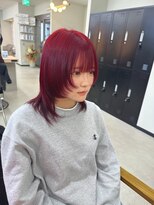アリープパロット(ALEAP parrot)&nbsp;韓国風ハイレイヤーカット/デザインカラー/逆グラデ/レッド