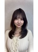 ミニウルフレイヤーカット顔周り前髪韓国ミディアムロング/銀座