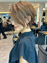 30代40代50代絶壁解消ひし形白髪ぼかし大人ショートボブ【猪狩】