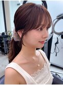 姫カットレイヤー/マロンベージュ/韓国風巻き/顔周り/前髪/大宮