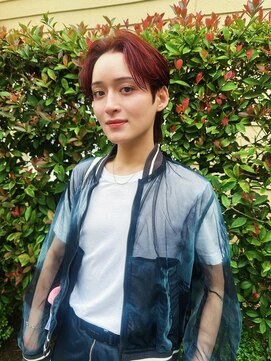 グリコ(grico) ショートウルフセンターパート/ブリーチ無しカラーピンクヘア