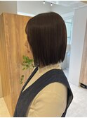 切りっぱなしボブ×赤み消しアッシュブラウン