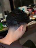 2505黒髪ジェットフェードツーブロックショートフレンチクロップ