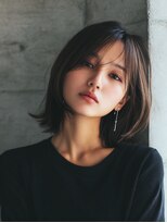 ロッソ 大橋店(Rosso) 流し前髪の暗髪ミディアムボブ【大橋】