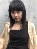 ラパンセ ブルー(LA PENSEE BLEU)&nbsp;【LA PENSEE BLEU】ワイドバング　黒髪ロブ　ストレートヘア